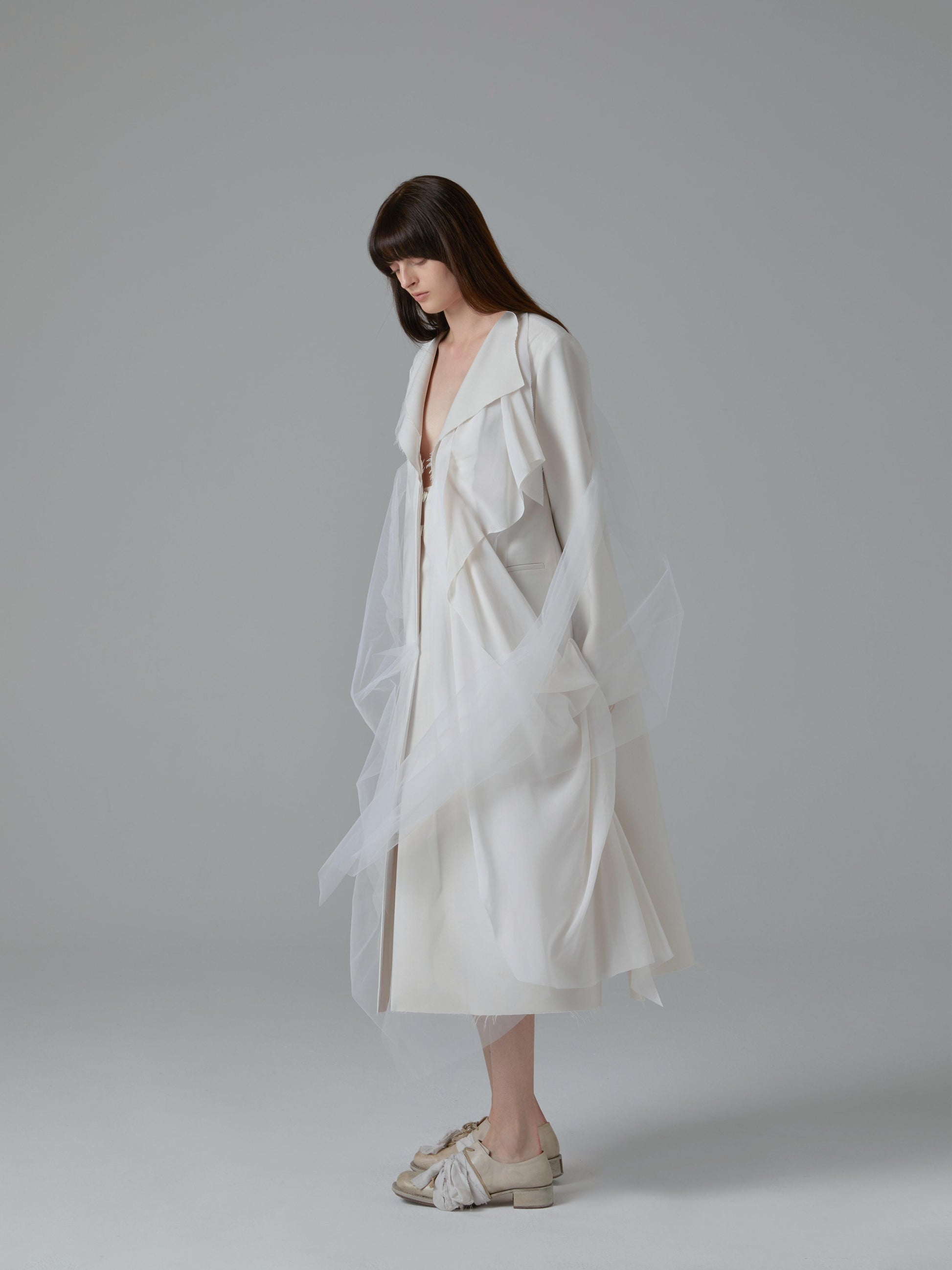 elywood long suit white elegant silk wool