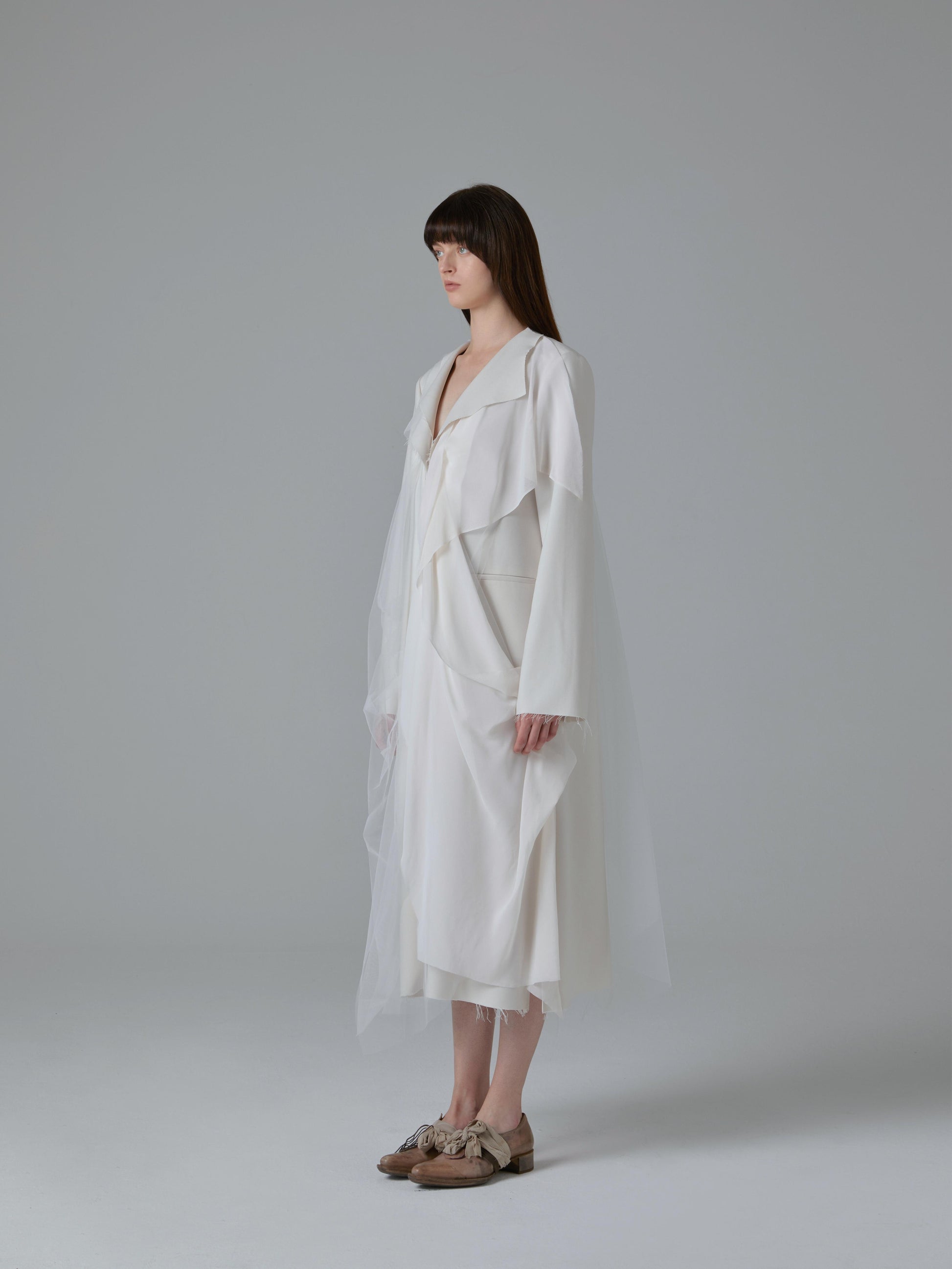 Elywood White Long Suit Jacket side