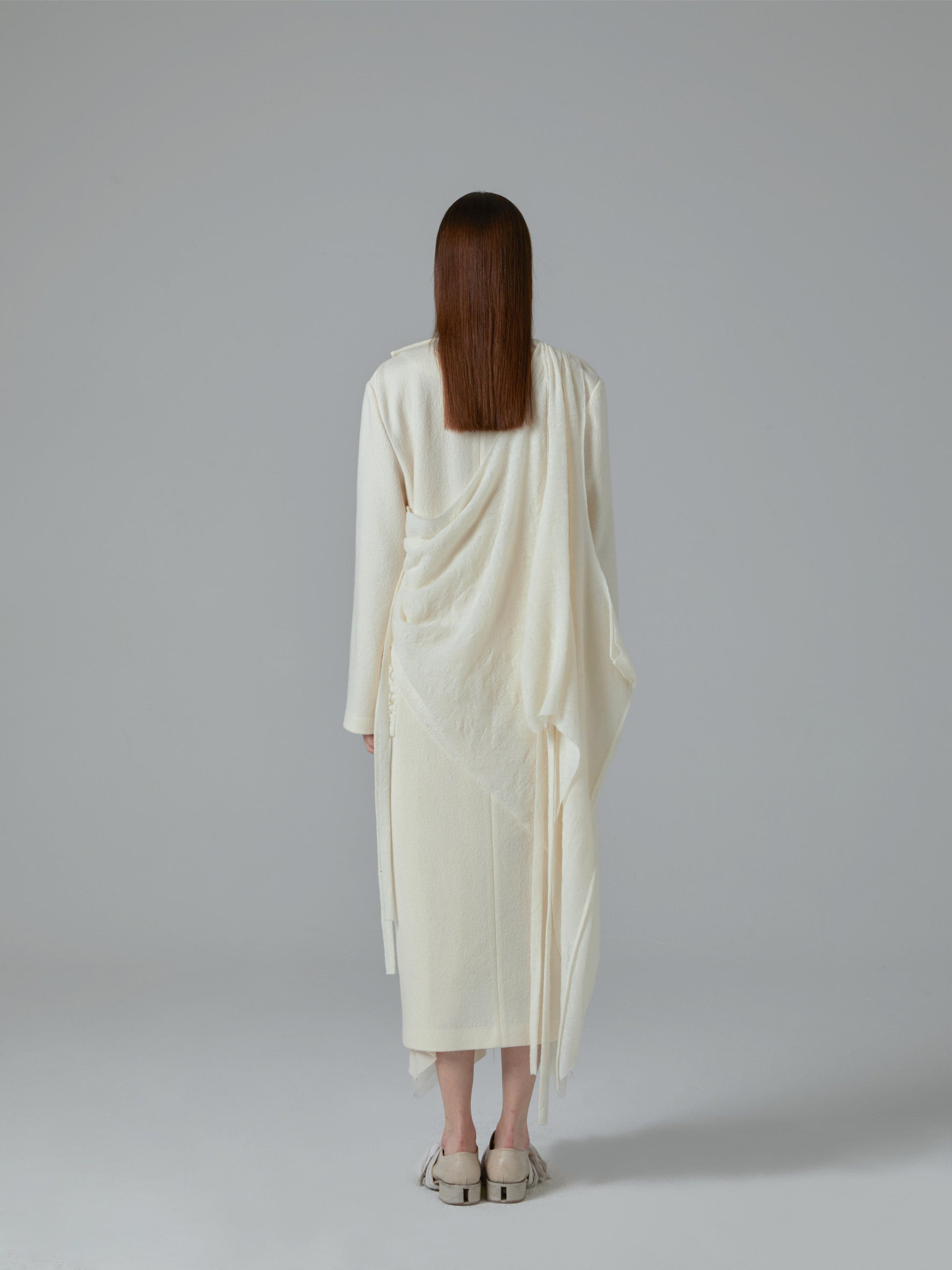 Elywood White Long Wool Coat 2
