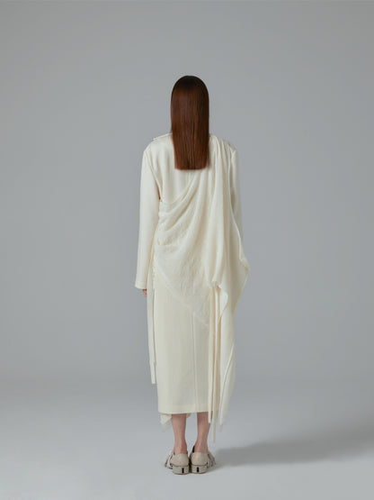 Elywood White Long Wool Coat 2