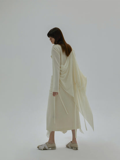 Elywood White Long Wool Coat 3