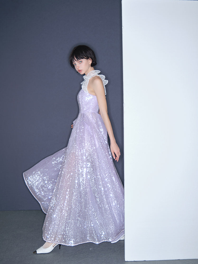 Lilac Sequin Maxi Dress