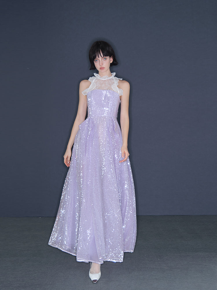 Lilac Sequin Maxi Dress