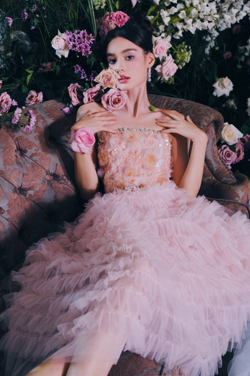wardrobes by chen tulle pink dress gown party wedding