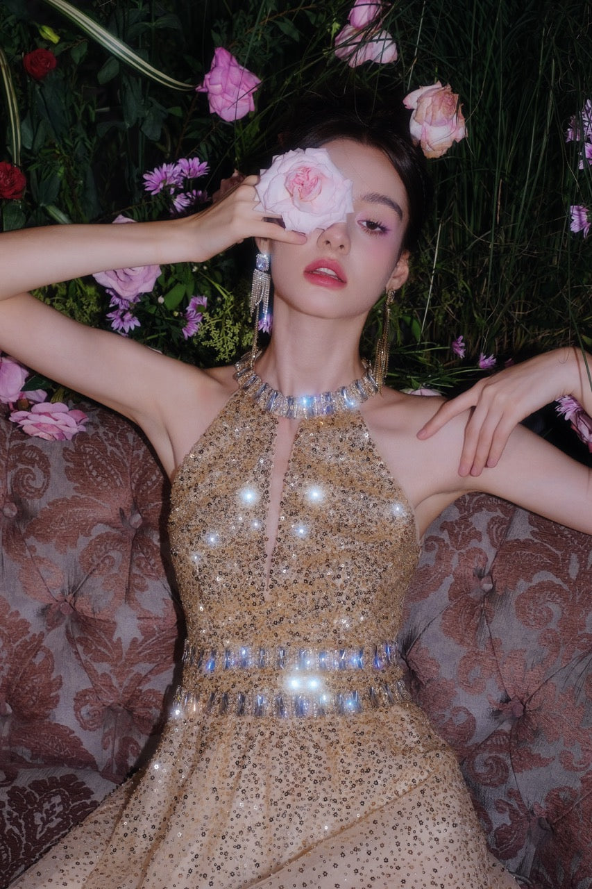 Champagne Midi Dress