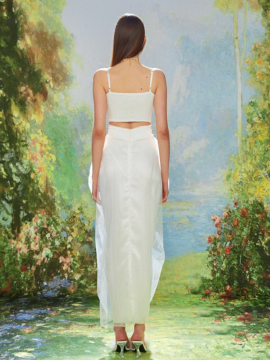 Mist Midi Dress in White