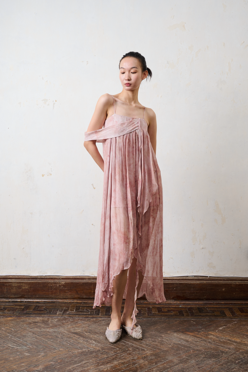YUXUAN GIA pink printed midi dress resort 2