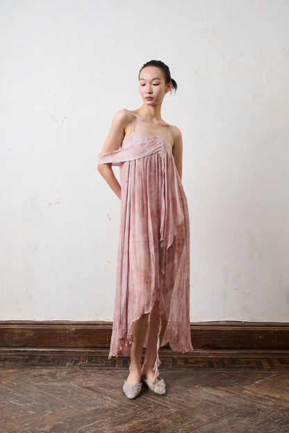 YUXUAN GIA pink printed midi dress resort 2