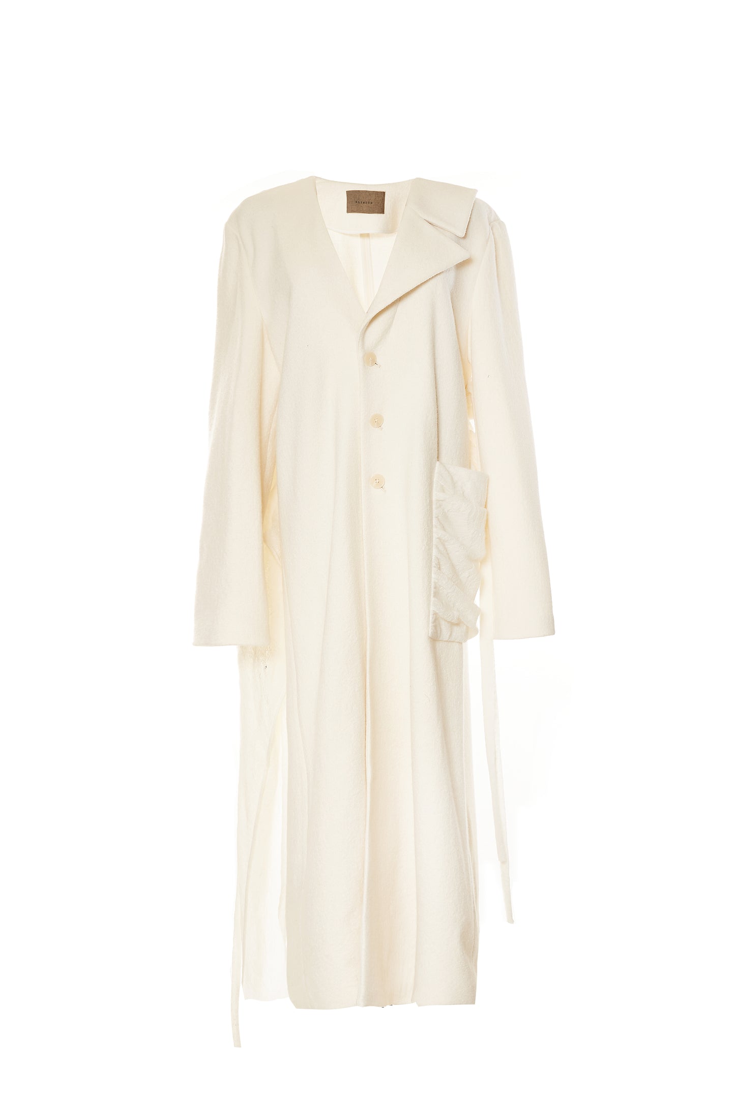 Elywood White Long Wool Coat