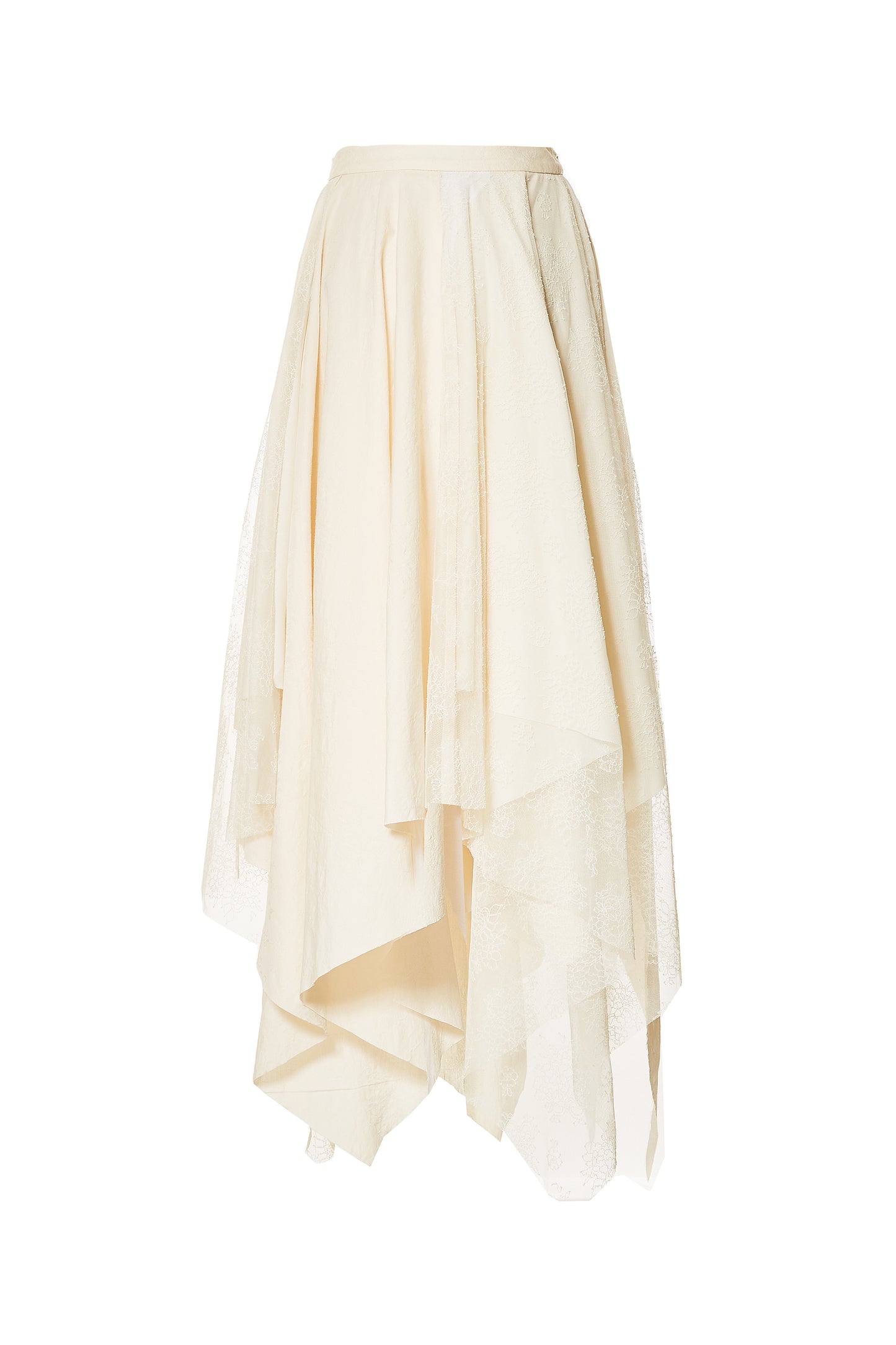 White Lace Layered Sarees Skirt