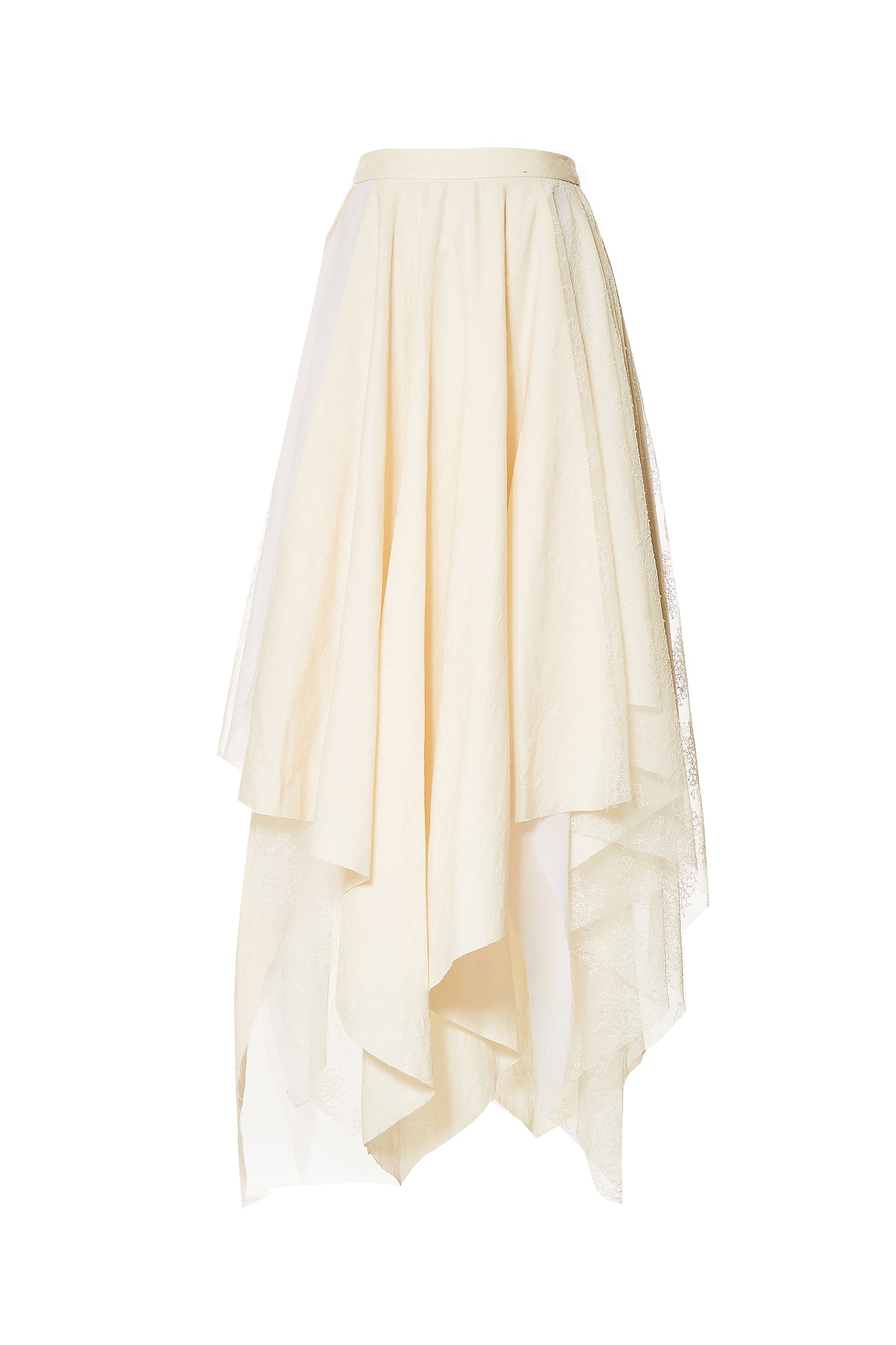 White Lace Layered Sarees Skirt