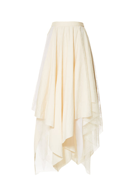 White Lace Layered Sarees Skirt