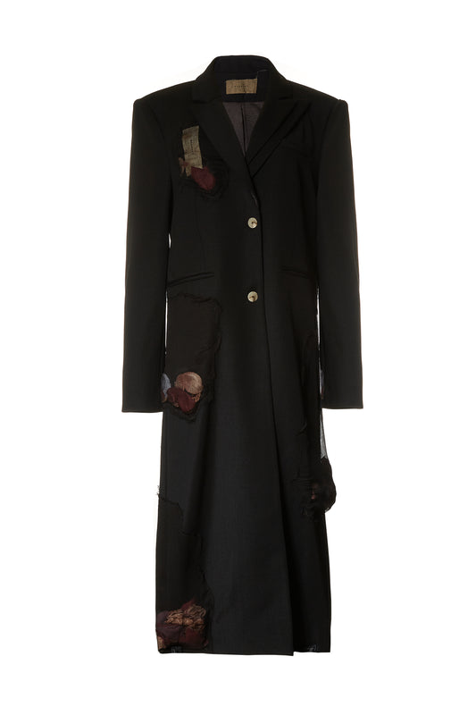 Elywood Petal-Inlaid Long Suit Black