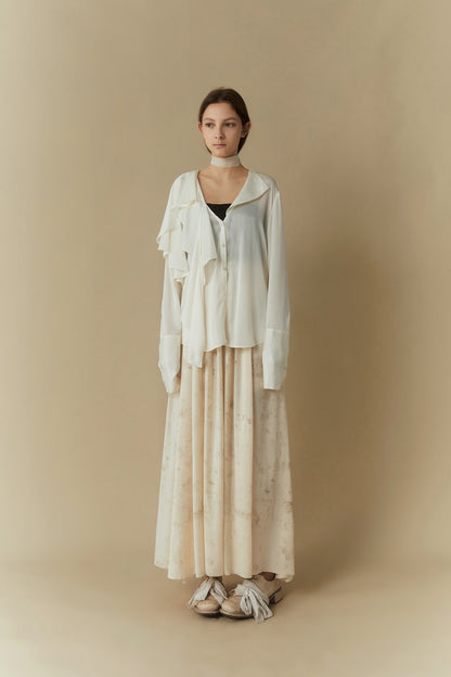 Beige Tube Dress with Black Seam