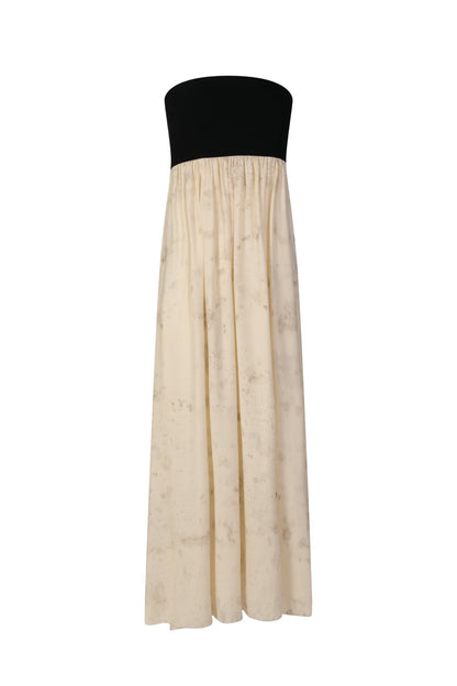 Beige Tube Dress with Black Seam itself