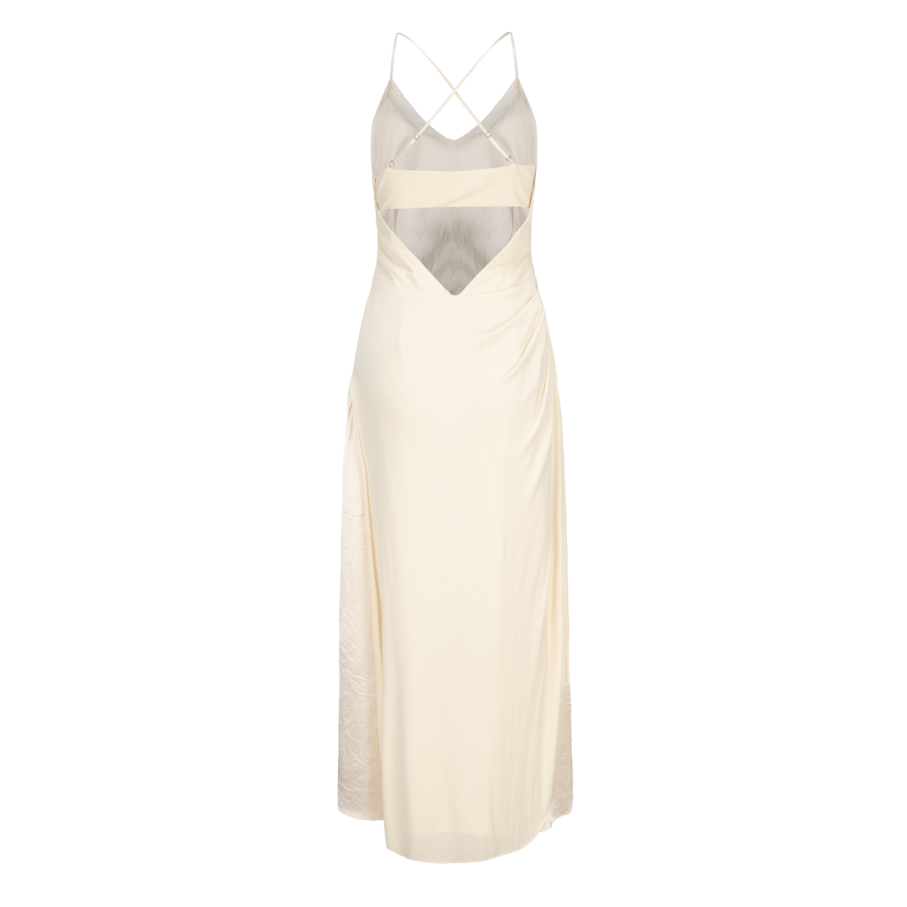 White Knit Cowl Neck Dress