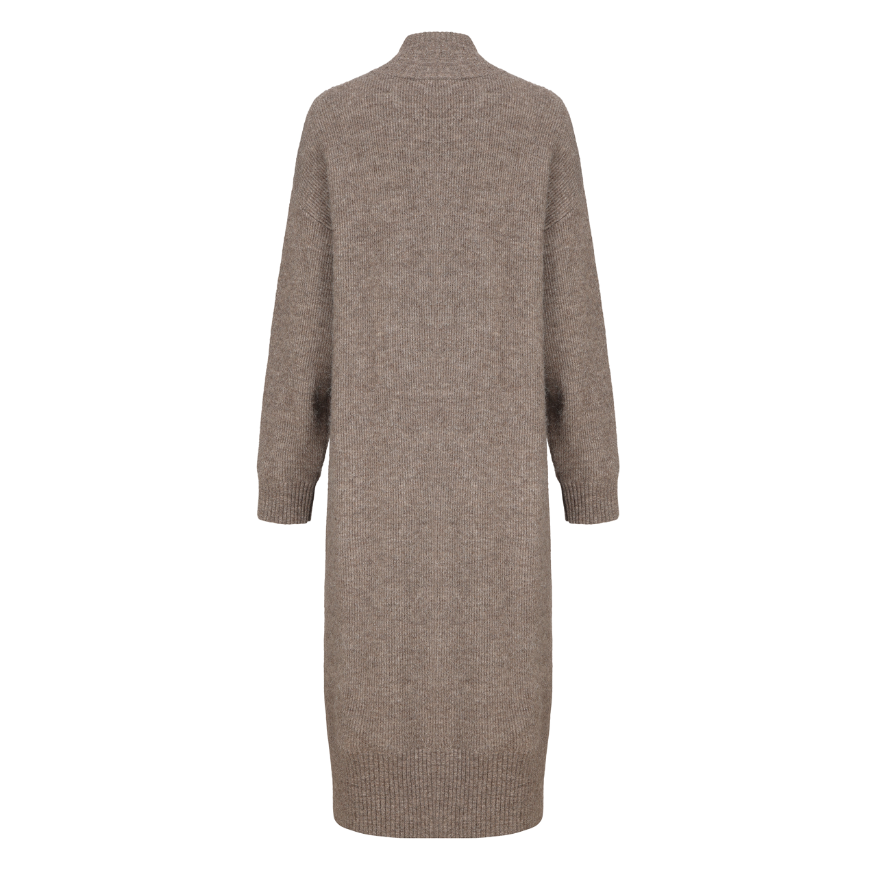 Brown Knit Long Cardigan