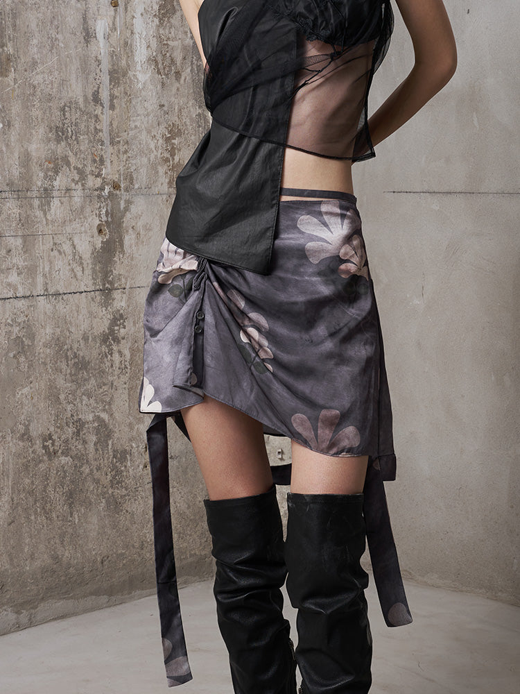 Printed Floral Mini Skirt
