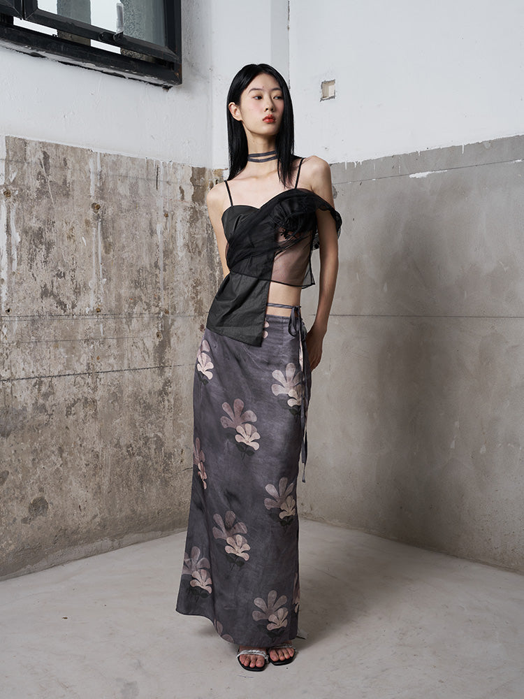 Plum Blossom Top in Black