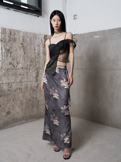 Plum Blossom Top in Black