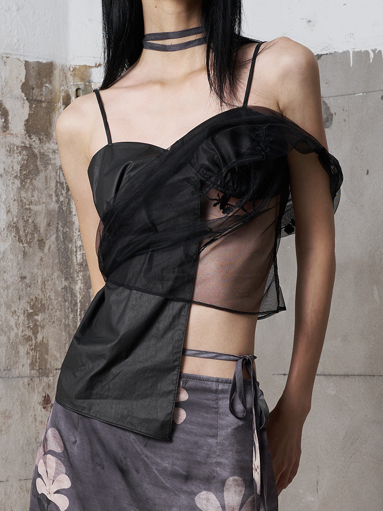 Plum Blossom Top in Black