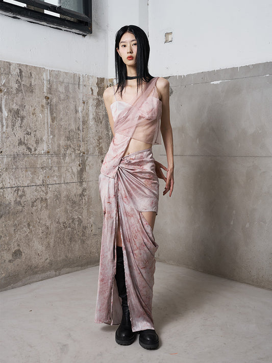 Pink Plant-Dyed Cutout Top