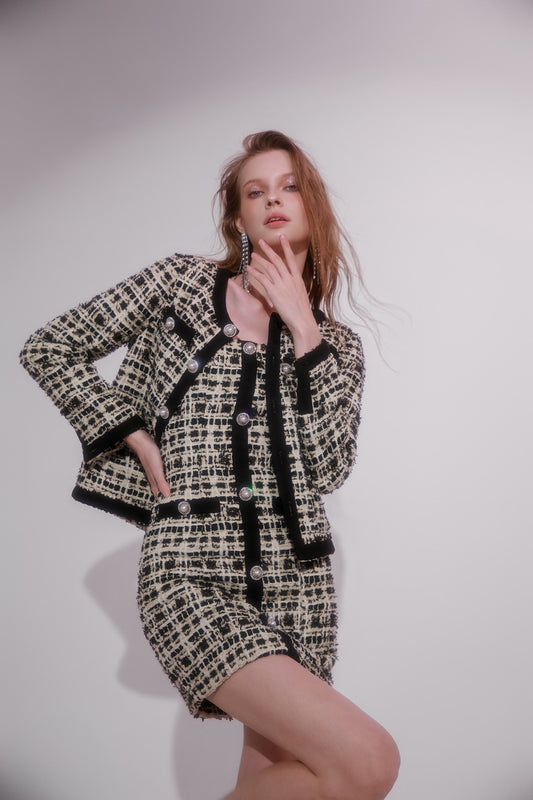 wardrobes by chen tweed set dress blazer