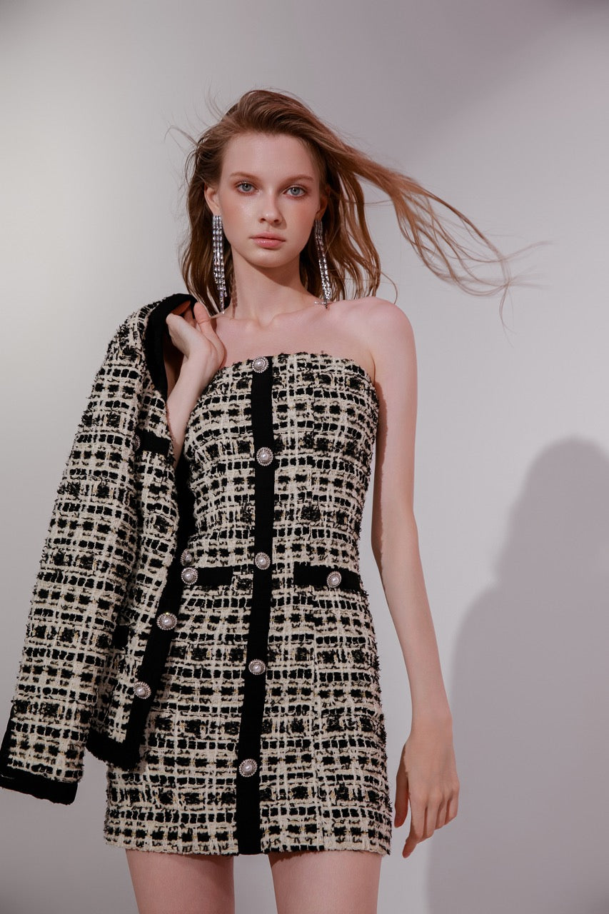 wardrobes by chen tweed set dress blazer