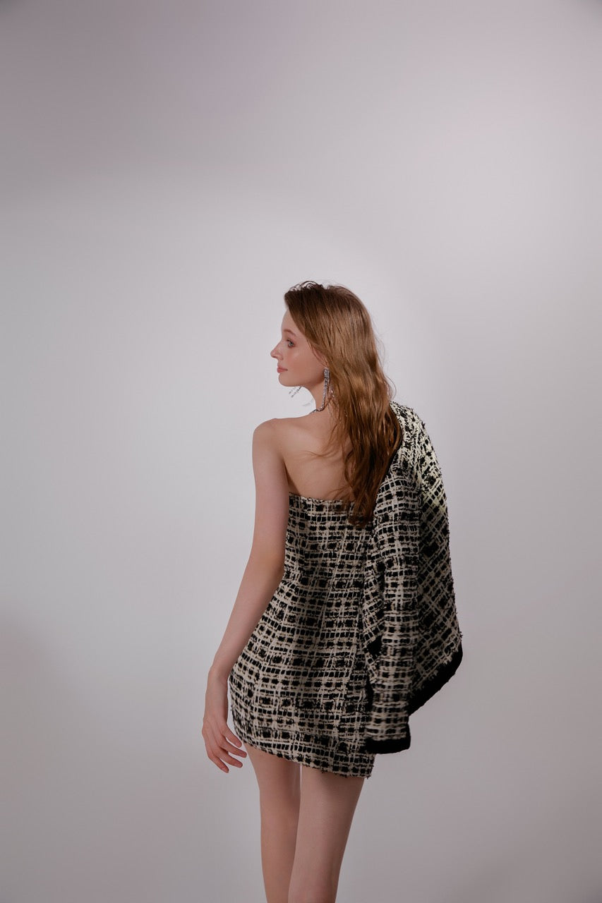 wardrobes by chen tweed mini dress back