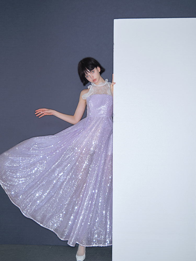 Lilac Sequin Maxi Dress