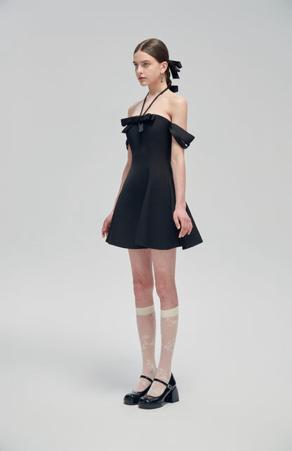 Black Bow Mini Dress