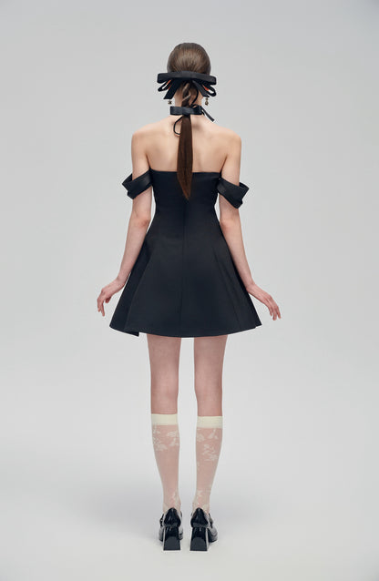 Black Bow Mini Dress