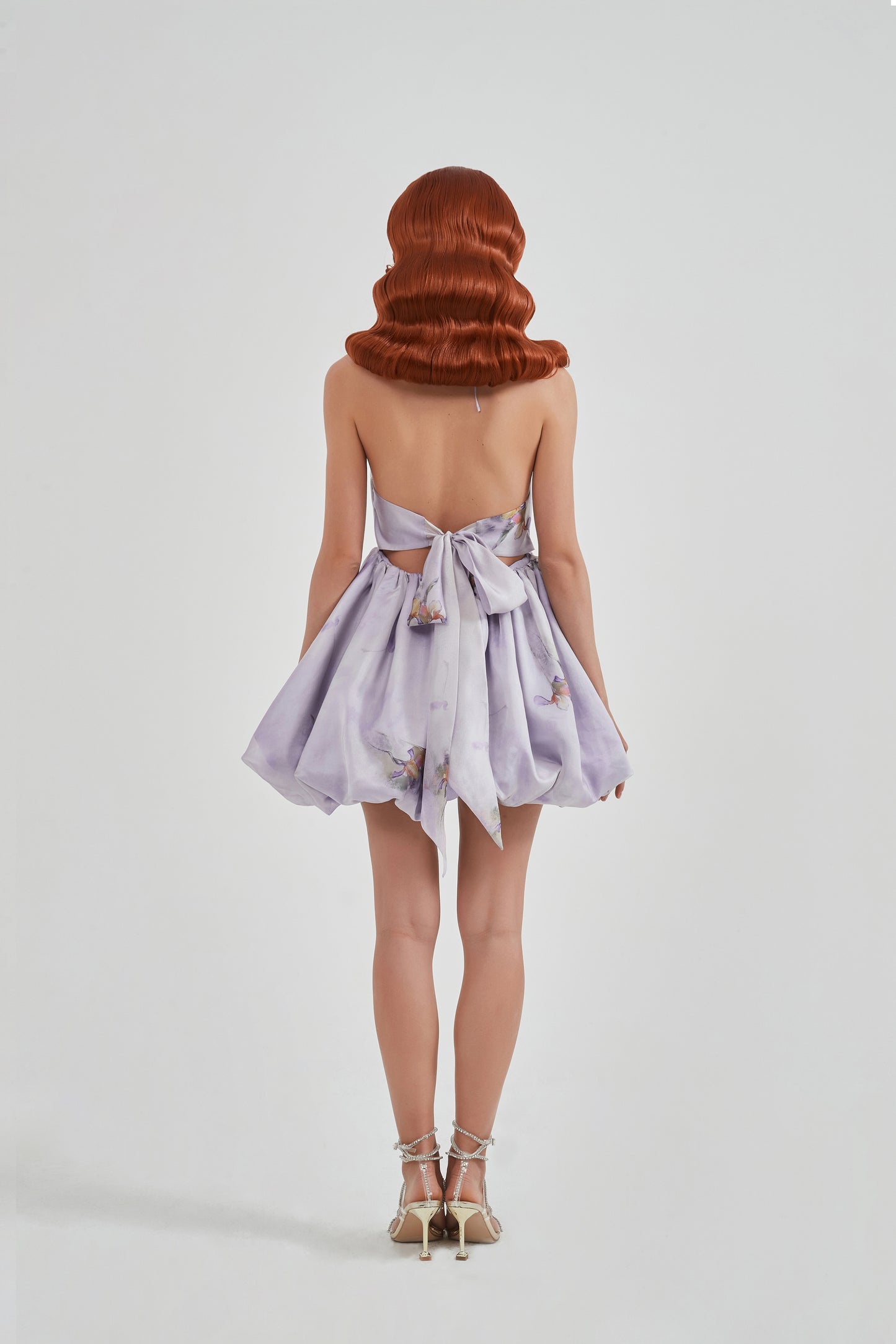 CallRinDuck halter mini dress purple back