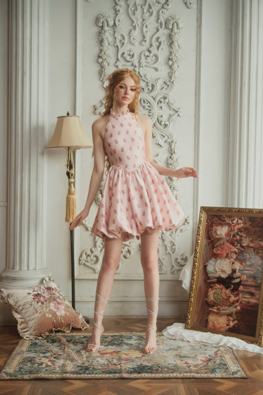 Pink Bunny Bow Mini Dress