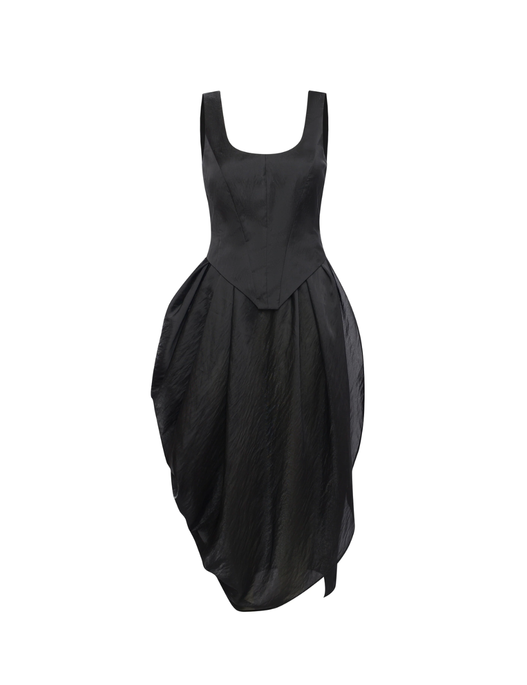 CrowCrew acetate black midi dress