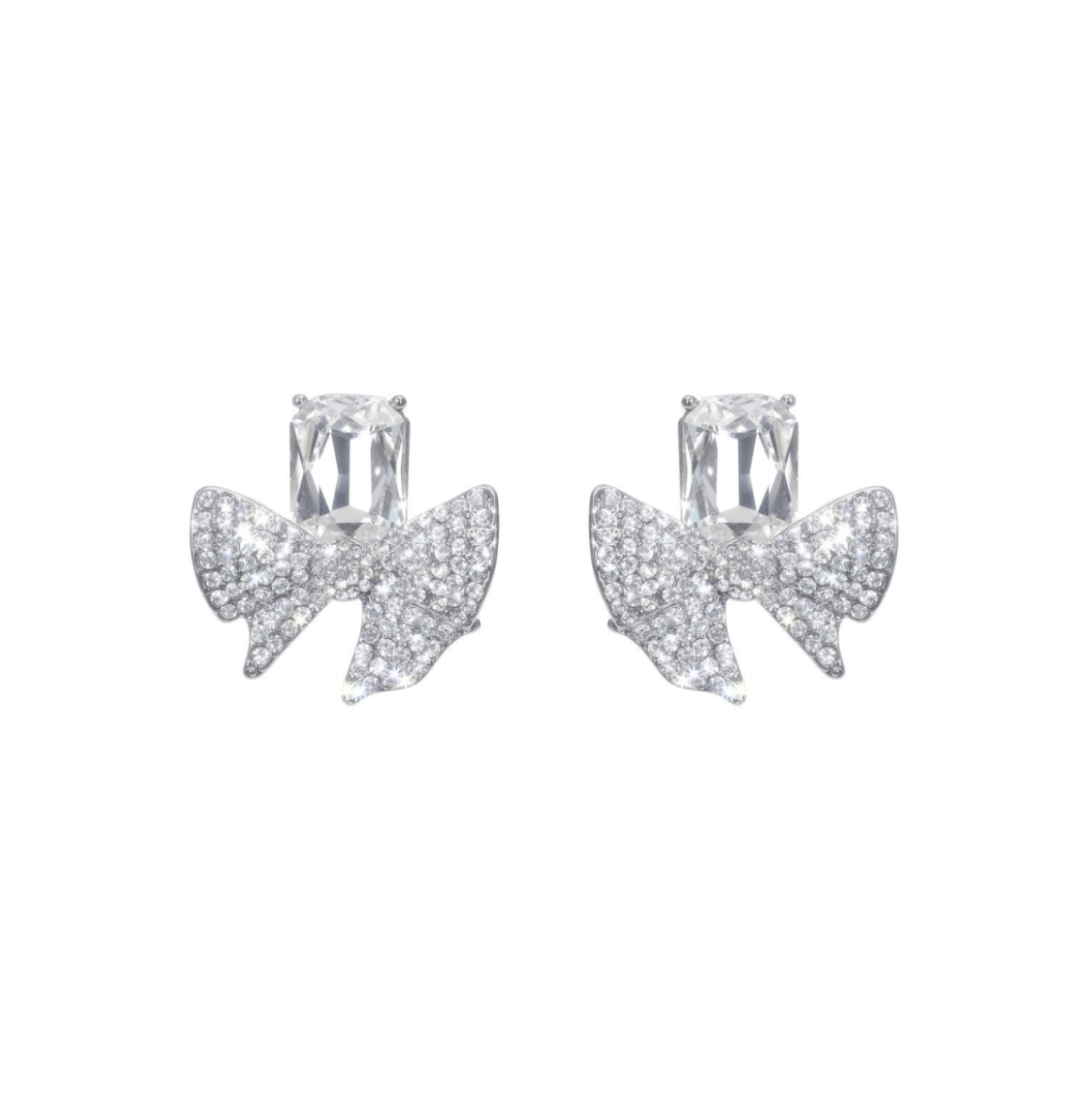 wardrobes by chen crystal bow earrings