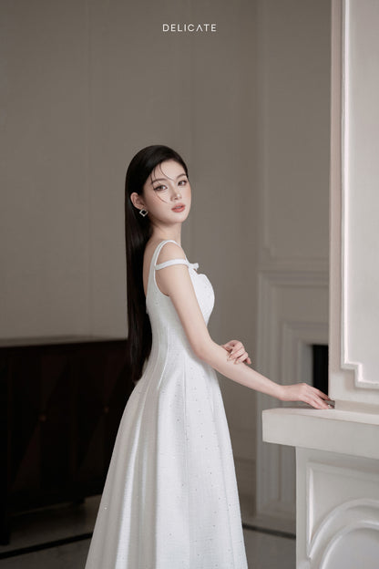 Isabel White Midi Dress