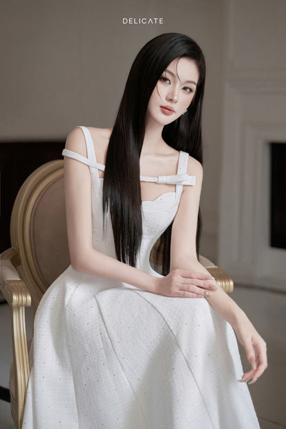 Isabel White Midi Dress