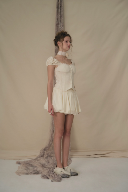 Beige Frill Trim Top