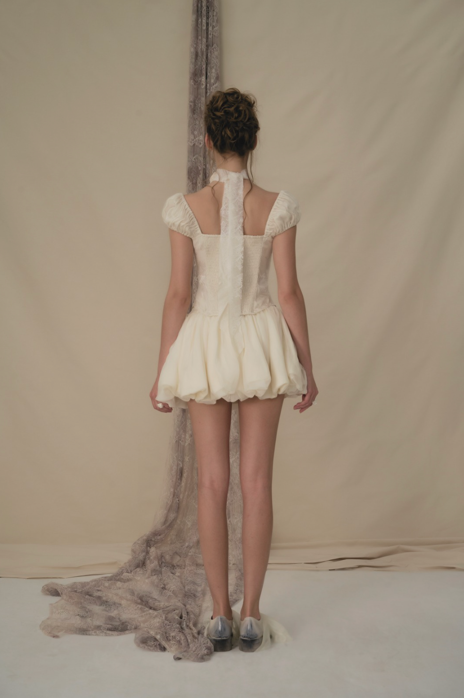 Beige Frill Trim Top