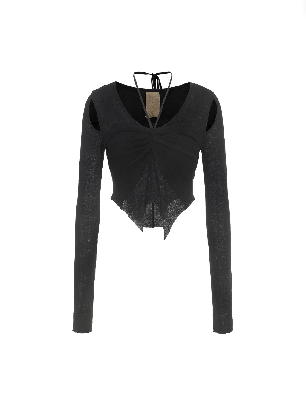 Black Butterfly Ruched Top