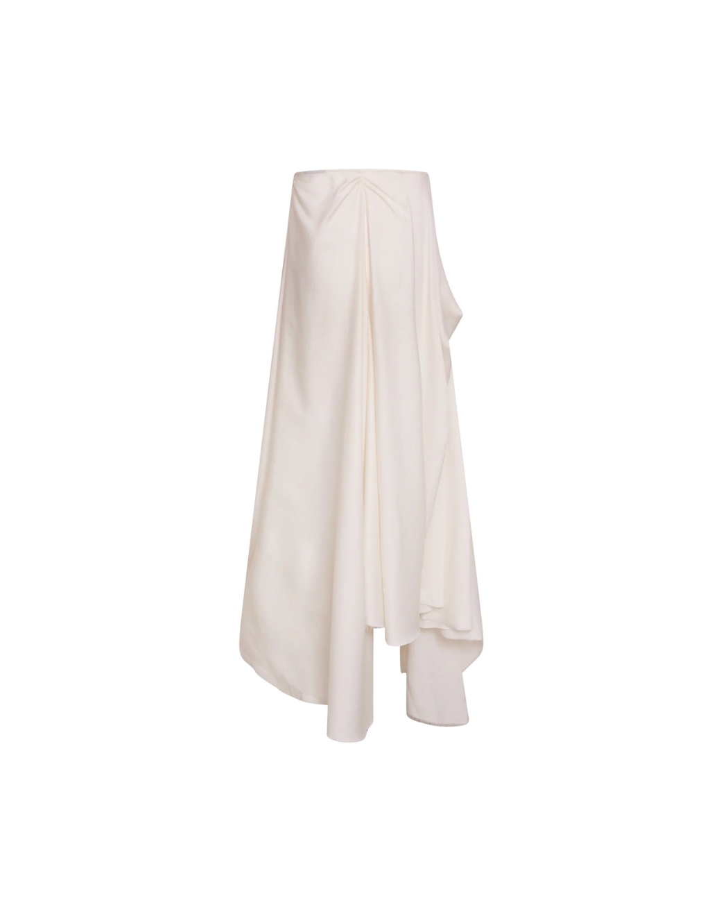 Elywood White Drape Midi Skirt _back