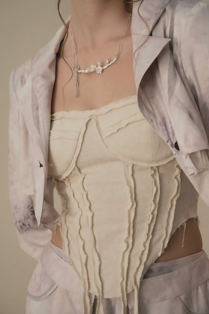 Elywood Beige Deconstructed Rope Knot Camisole