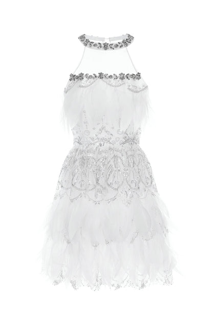 Crystal Beaded Feather Dress