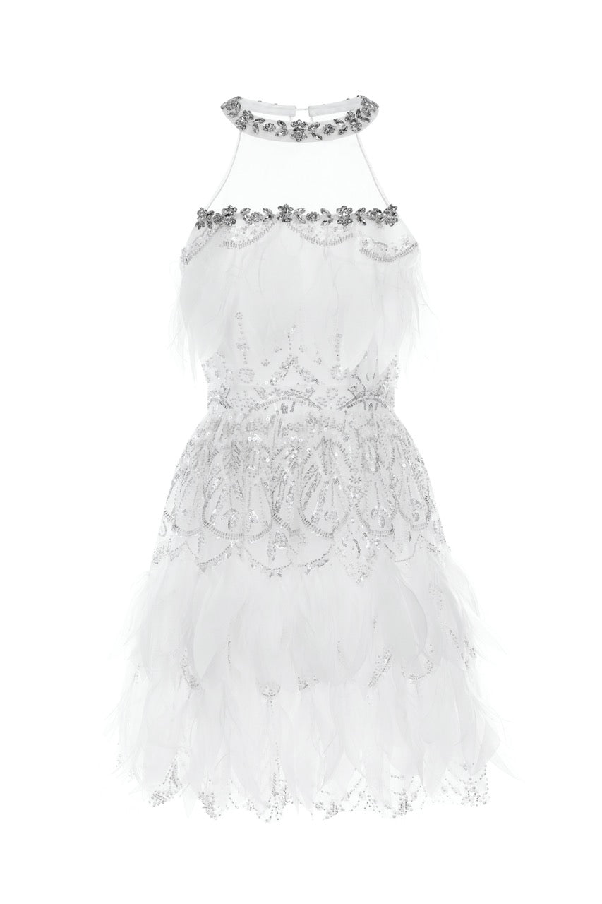 Crystal Beaded Feather Dress