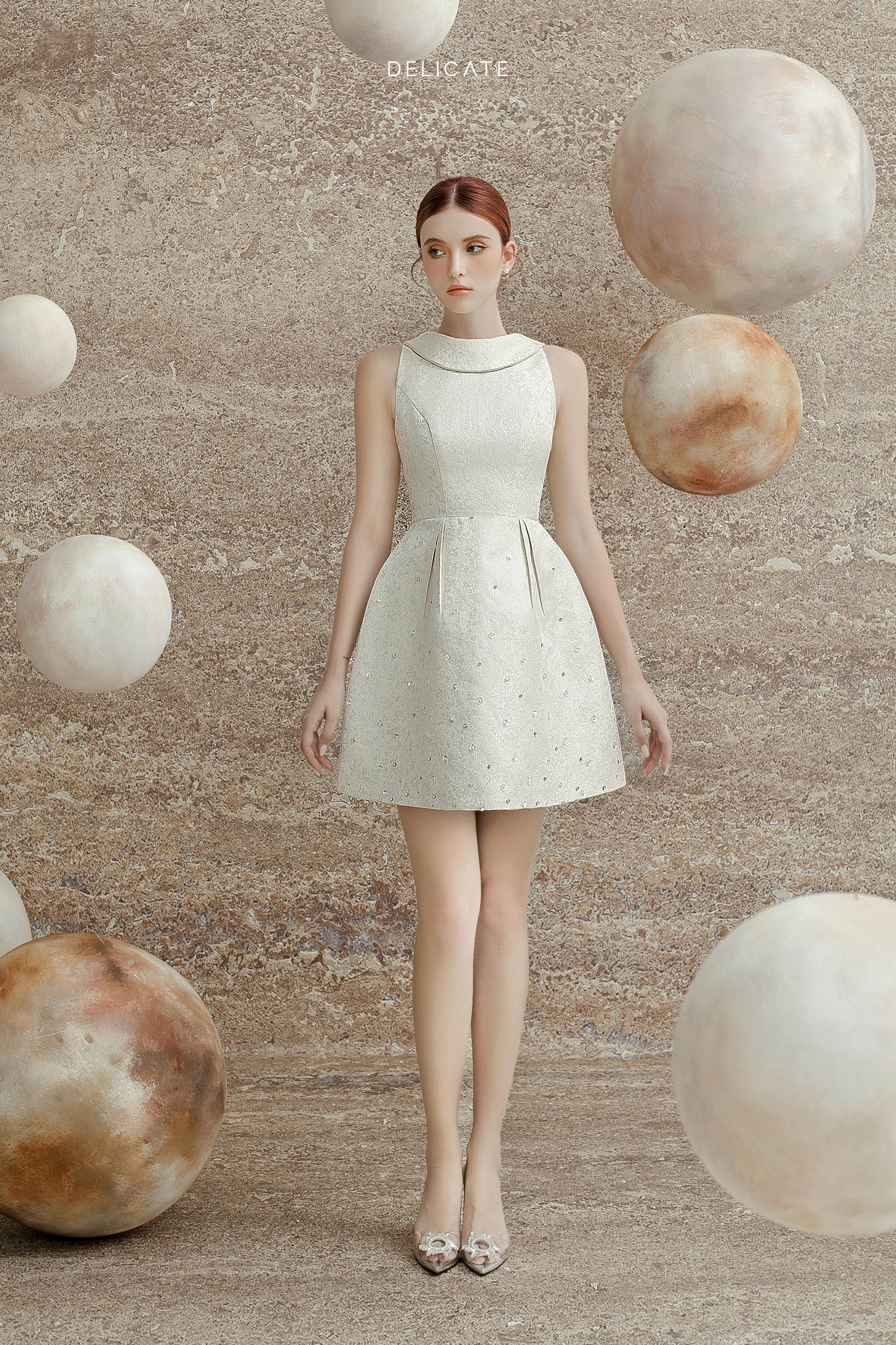 white mini dress elegant vietnam