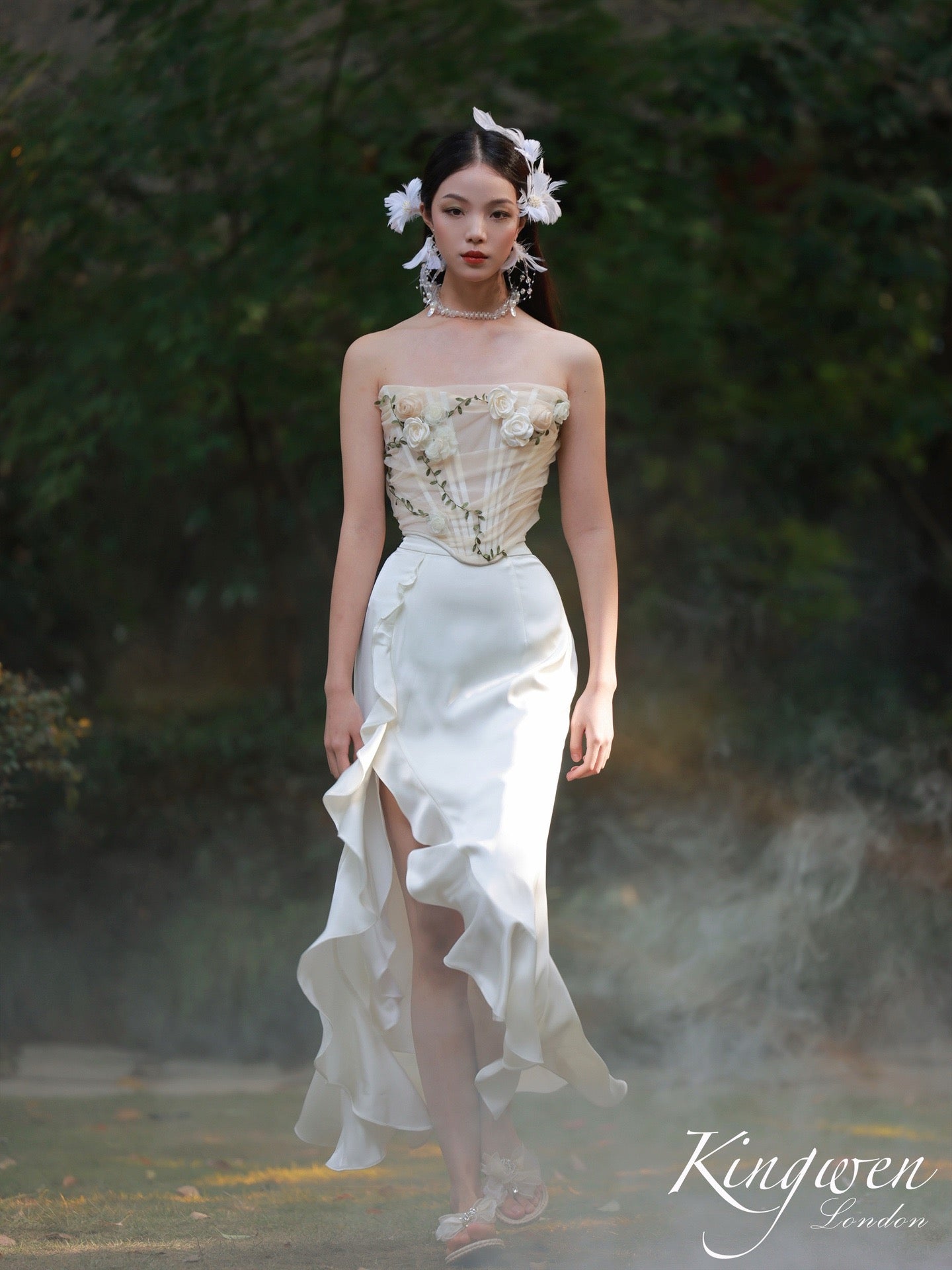 Fishbone Bustier with Roses
