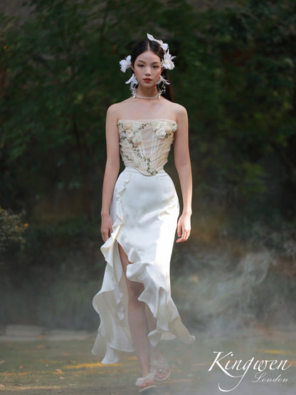 Fishbone Bustier with Roses
