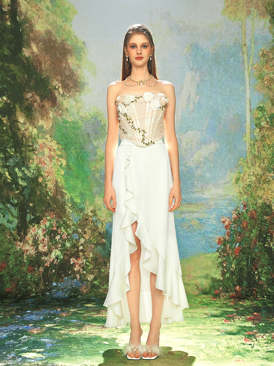 Fishbone Bustier with Roses
