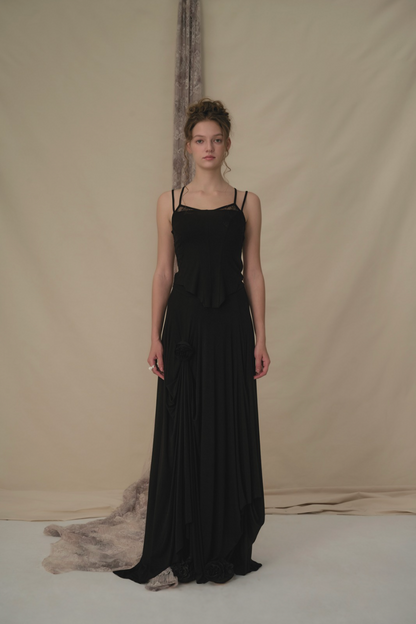 Elywood Black Lace Camisole Top _model